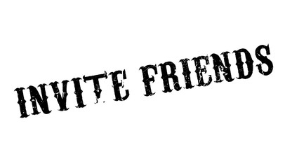 Invite Friends rubber stamp. Grunge design with dust scratches. Effects can be easily removed for a clean, crisp look. Color is easily changed.