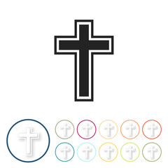 Obraz premium Bunte 3D Buttons - Kreuz christlich