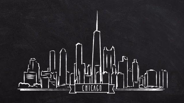 Chicago Skyline self drawing lines