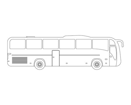 Bus flat icon and logo. Outline Vector illustration