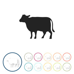 Bunte 3D Buttons - Kuh