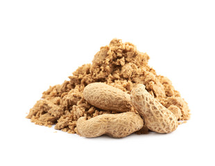 Pile of crushed halva isolated