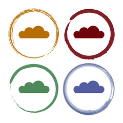 Pinselstrich Icon Set - Wolke - Cloud Download