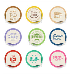 Modern bubble speech sticker collection