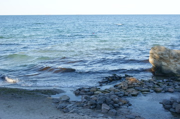 seascape. Blue sea against the sky