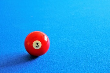 pool red ball number three