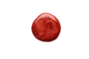 Red blob metallic on white background