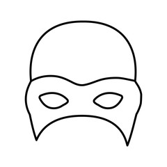 monochrome silhouette with fighter mask vector illustration