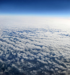 Small clouds photographed from an airplane