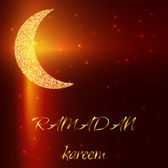 Ramadan Kareem illustration with crescent