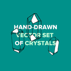 Vector symbol of ink crystal with geometrical linear flat diamond.