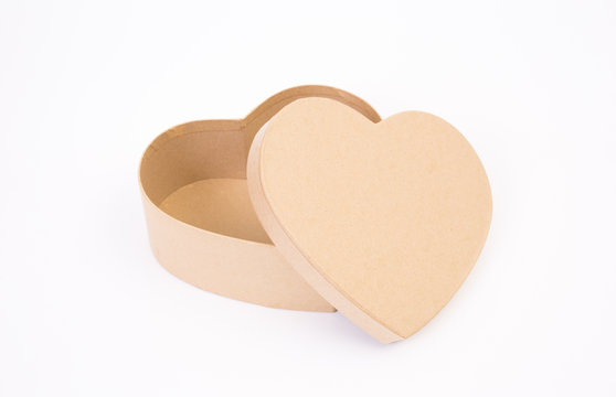 Brown heart shape paper box