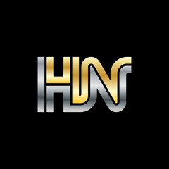 Initial Letter HN Linked Design Logo