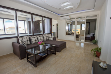 Interior design of luxury apartment living room