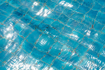 Blue water surface and Ripple in swimming pool
