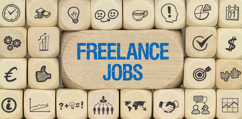 Freelance Jobs / Würfel mit Symbole