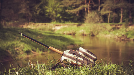 Fishing with a tenkara. Fishing gear.