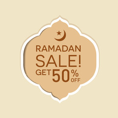 Flyer, Sale, discount, greeting card, label, price tag, or banner occasion of Ramadan kareem,  Eid Mubarak and Idul Fitri celebration