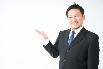Businessman pointing something