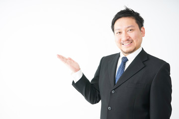 Businessman pointing something