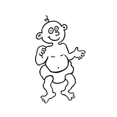 illustration of a baby sketch on a white background