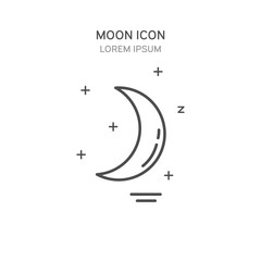Moon line style icon. Vector illustration - 153857080
