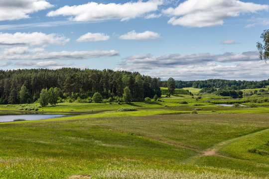 Pushkin mountains, overlooking the valley of the river Sorot.