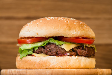 classic burger close-up