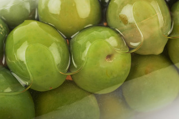 Green olives close-up