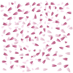 Flower petal in shape of heart confetti, Valentine Day falling heart pink confetti