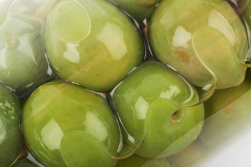 Green olives close-up