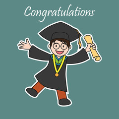 graduation events / happiness of graduation concept, vector illustration