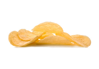 Potato chips isolated on white background