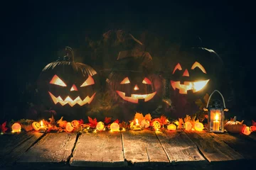Deurstickers Halloween pumpkin head jack lantern © Alexander Raths