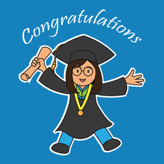 graduation events / happiness of graduation concept, vector illustration