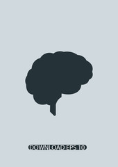Fototapeta na wymiar Brain silhouette icon, Vector