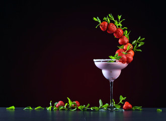 Strawberry shake with  peppermint