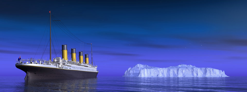 Titanic und Eisberg