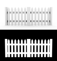 Illustration of a traditional wooden fence. 3d renderIllustration of a traditional wooden fence. 3d render With alpha channel