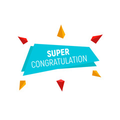 Super congratulations banner with triangles.