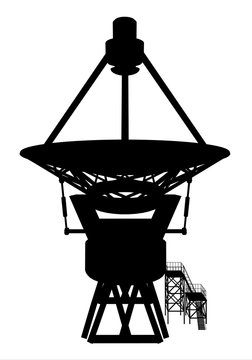 Silhouette of a giant telescope