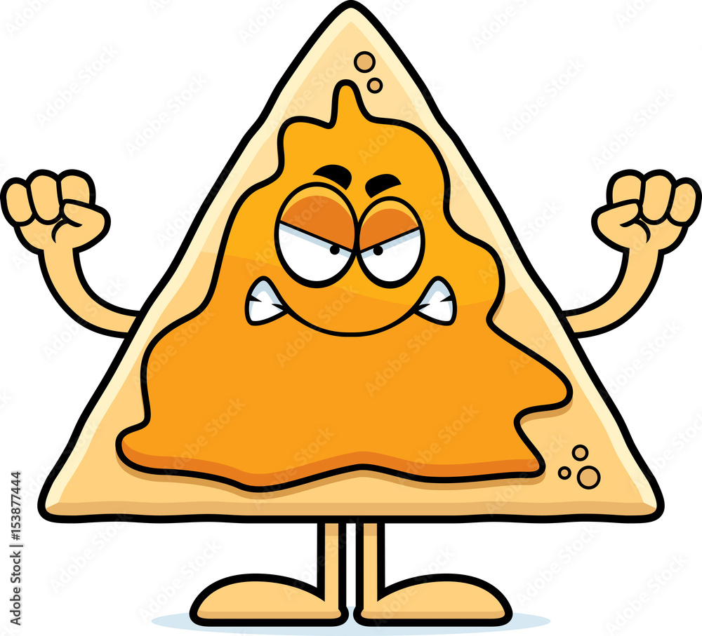 Sticker Angry Cartoon Nachos