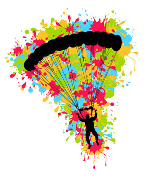 Isolated paratrooper, creativity concept