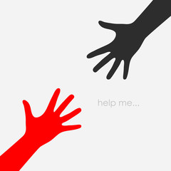 Helping hand vector icon