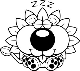 Cartoon Dandelion Lion Napping