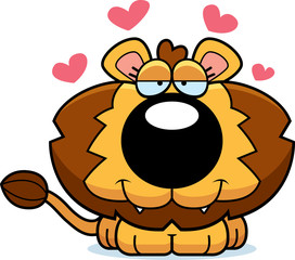 Obraz premium Cartoon Lion Cub Love