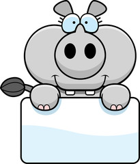 Cartoon Rhinoceros Sign