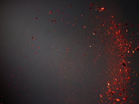 Colorful powder flying in air