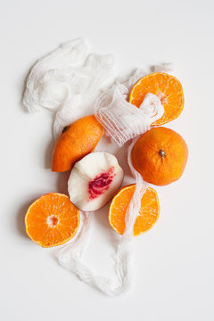 Orange fruit and twine