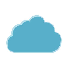 blue cloud icon over white background. colorful design. vector illustration